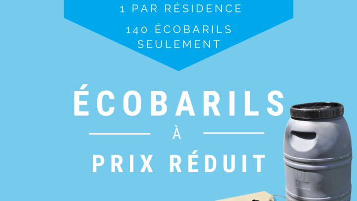 Barils récupérateurs d'eau à prix réduit pour les citoyens de Nicolet