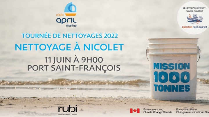 La Ville de Nicolet franchit une nouvelle étape avec le Défi Saint-Laurent et organise, samedi prochain        (11 juin) un nettoyage de berge avec Opération Saint-Laurent