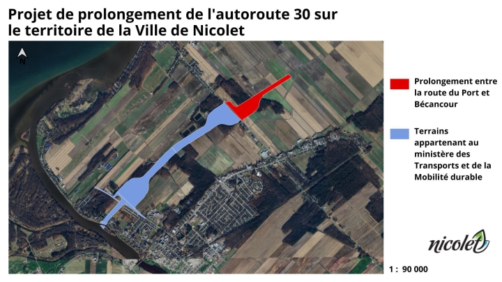 Le conseil municipal de Nicolet demande au gouvernement du Québec d'abandonner tout projet de prolongement de l'autoroute 30 sur son territoire