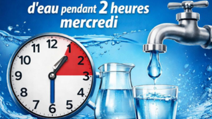 Appel à la collaboration pour une réduction temporaire de la consommation d'eau potable pour demain mercredi (14 janvier)