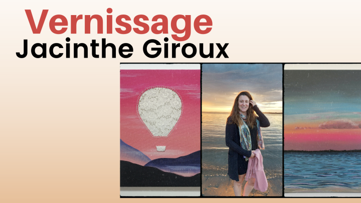 Invitation au vernissage de l'exposition de Jacinthe Giroux à l'hôtel de ville de Nicolet