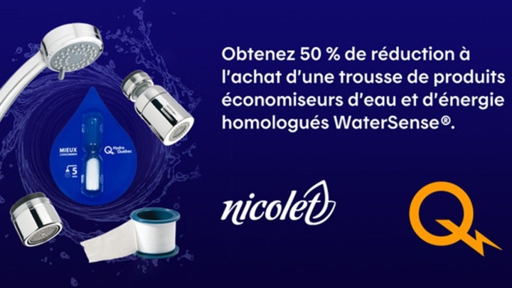 Obtenez 50 % de réduction à l'achat d'une trousse de produits économiseurs d'eau et d'énergie