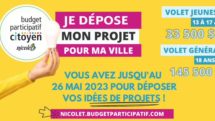 La Ville de Nicolet lance la 6e édition de son budget participatif citoyen