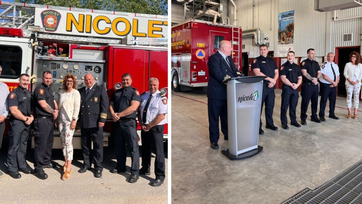 Nicolet innove encore, cette fois avec l'entrée de sa nouvelle brigade incendie à temps plein de jour
