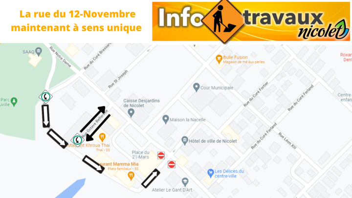 La rue du 12-Novembre maintenant à sens unique