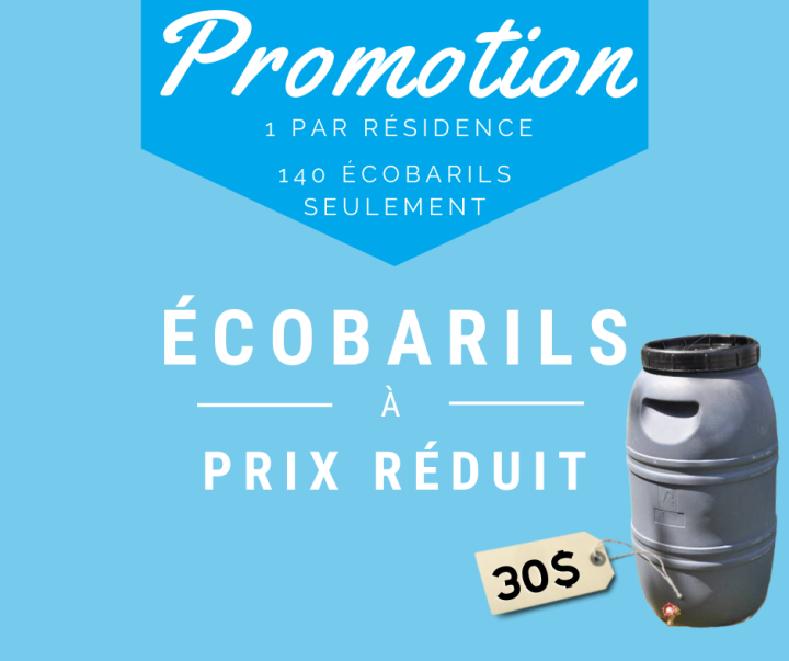 Barils récupérateurs d'eau à prix réduit pour les citoyens de Nicolet