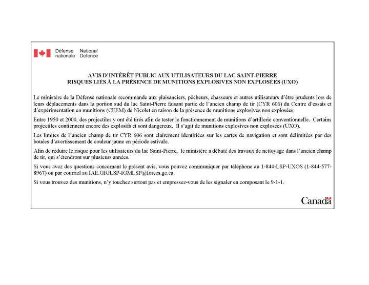 Avis - utilisateur du lac Saint-Pierre