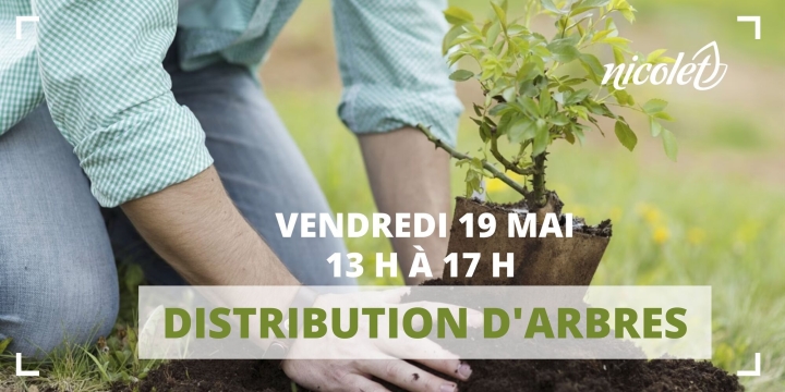 Distribution d'arbres à Nicolet le 19 mai 2023